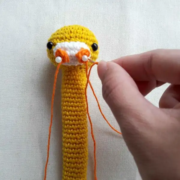 Giraffe rattle head with ears and horn pieces
