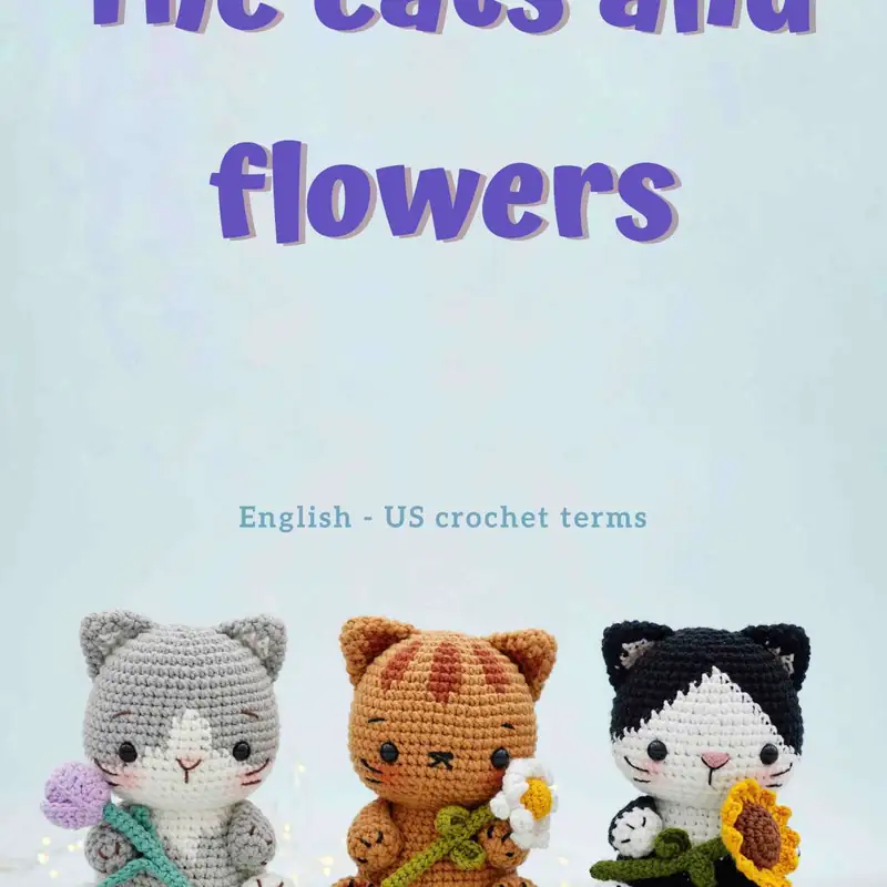 The Cats and Flowers Amigurumi Pattern free crochet pattern