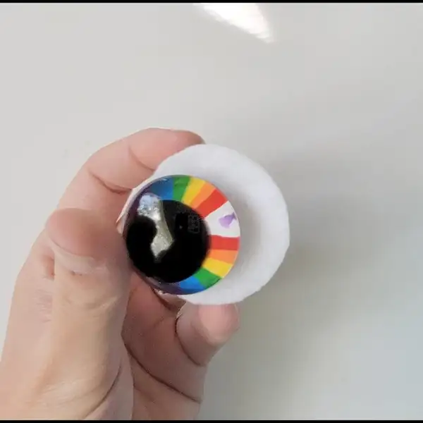 Close-up of colorful eye and facial features