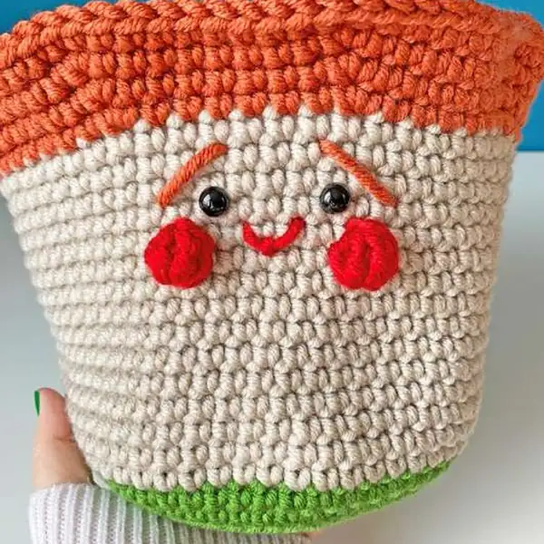 Grass embroidery around the base of Tofi mushroom