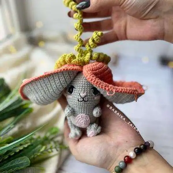 Ears in progress – gray and orange pieces