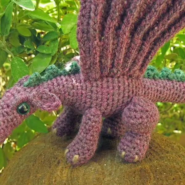 Close-up of dragon face with safety eyes
