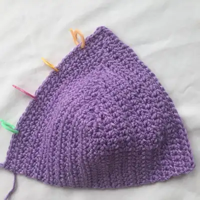 Oceana bikini crochet top in purple laid flat