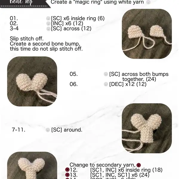 Hands sewing the amigurumi parts together