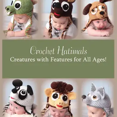 Green dinosaur Hatimal crochet detail on baby hat