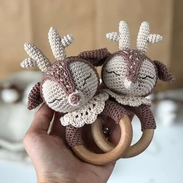 Close-up of muzzle embroidery on deer