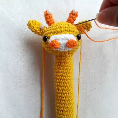 Bunny rattle head and ears in progress